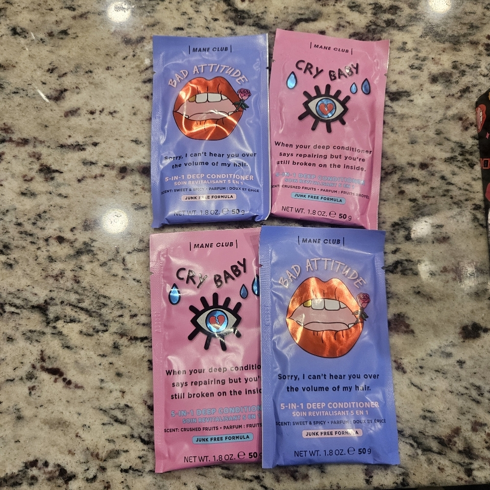 Mane Club 5-IN-1 Deep Conditioner set of 4 (2 - Cry Baby, 2- Bad Attitude)